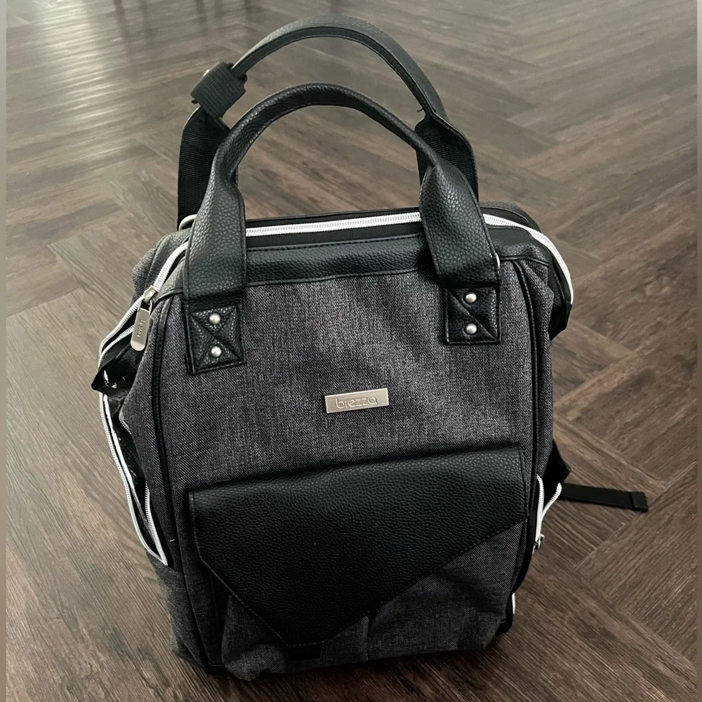 Baby Brezza Lucia Backpack Diaper Travel Cooler Bag Grey